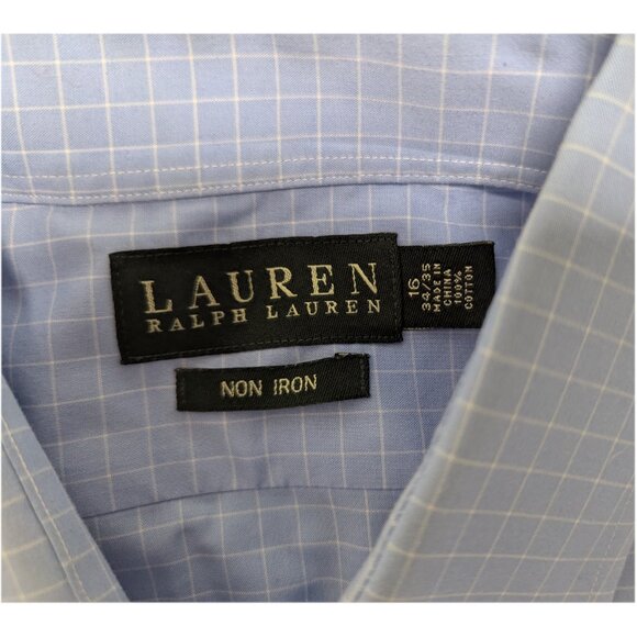 Lauren Ralph Lauren Blue Button Up Shirt Vintage Y2K Size 16 34/45 - Picture 2 of 3